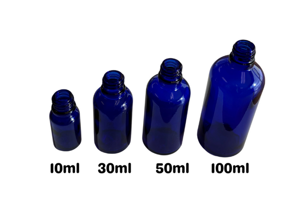 Blue Essential Oil Bottles