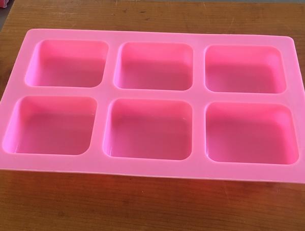 Rectangle Round Edge 6 Silicone Soap Mold